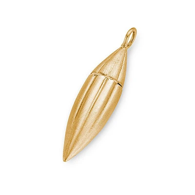 Pendentif de deuil en métal doré en forme de feuille par la créatrice Karla Mertens