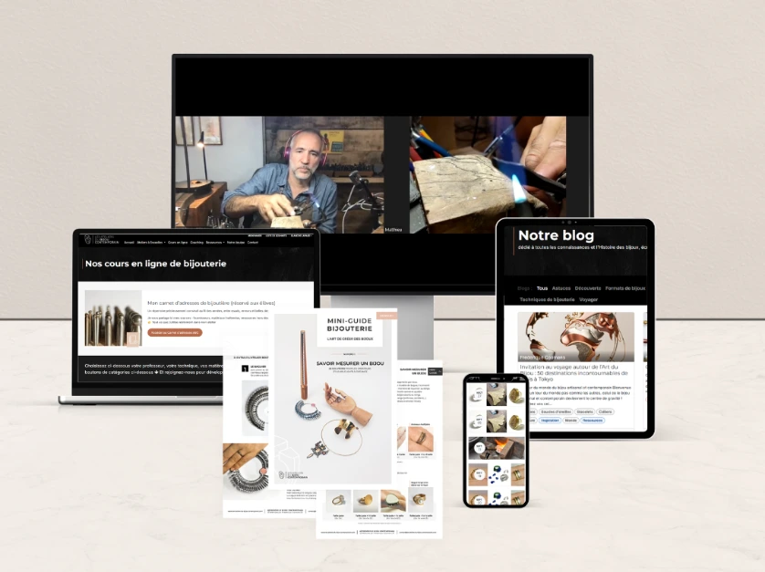 visuel du contenu de la plateforme en ligne